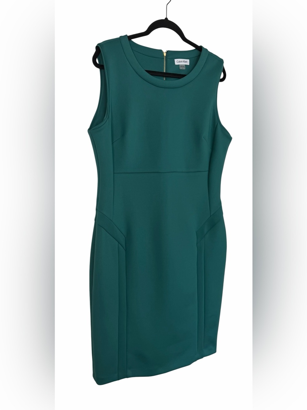 Calvin Klein Dark Teal Sleeveless Midi Sheath Dress - Picture 3 of 11